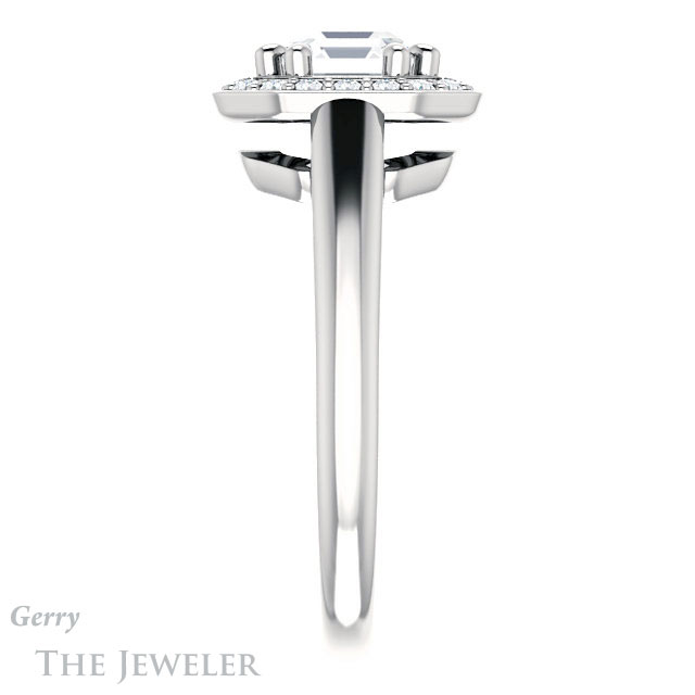 14k White Gold Asscher Cut Forever One Engagement Ring Setting #GTJ1191-asscher-fo-w