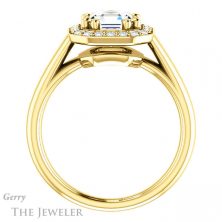 14k Yellow Gold Asscher Cut Forever One Engagement Ring Setting #GTJ1191-asscher-fo-y