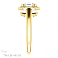 14k Yellow Gold Asscher Cut Forever One Engagement Ring Setting #GTJ1191-asscher-fo-y
