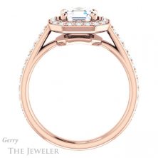 14k Rose Gold Asscher Cut Forever One Engagement Ring Setting #GTJ1192-asscher-fo-r