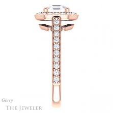 14k Rose Gold Asscher Cut Forever One Engagement Ring Setting #GTJ1192-asscher-fo-r