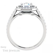 14k White Gold Asscher Cut Forever One Engagement Ring Setting #GTJ1192-asscher-fo-w