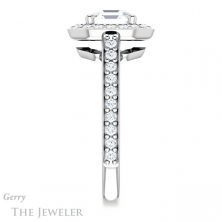 14k White Gold Asscher Cut Forever One Engagement Ring Setting #GTJ1192-asscher-fo-w