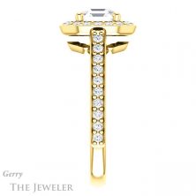 14k Yellow Gold Asscher Cut Forever One Engagement Ring Setting #GTJ1192-asscher-fo-y