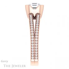 14k Rose Gold Asscher Cut Forever One Engagement Ring Setting #GTJ1193-asscher-fo-r 3 14k Rose Gold Asscher Cut Forever One Engagement Ring Setting #GTJ1193-asscher-fo-r