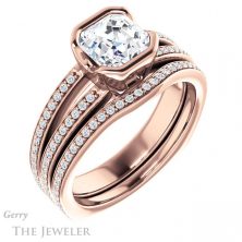 14k Rose Gold Asscher Cut Forever One Engagement Ring Setting #GTJ1193-asscher-fo-r 6 14k Rose Gold Asscher Cut Forever One Engagement Ring Setting #GTJ1193-asscher-fo-r