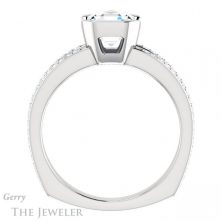 14k White Gold Asscher Cut Forever One Engagement Ring Setting #GTJ1193-asscher-fo-w 2 14k White Gold Asscher Cut Forever One Engagement Ring Setting #GTJ1193-asscher-fo-w