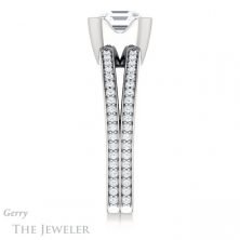 14k White Gold Asscher Cut Forever One Engagement Ring Setting #GTJ1193-asscher-fo-w 3 14k White Gold Asscher Cut Forever One Engagement Ring Setting #GTJ1193-asscher-fo-w