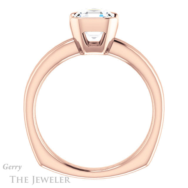 14k Rose Gold Asscher Cut Forever One Engagement Ring Setting #GTJ1194-asscher-fo-r