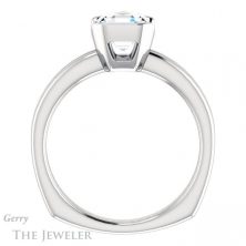 14k White Gold Asscher Cut Forever One Engagement Ring Setting #GTJ1194-asscher-fo-w