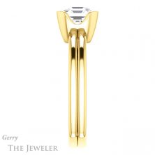 14k Yellow Gold Asscher Cut Forever One Engagement Ring Setting #GTJ1194-asscher-fo-y