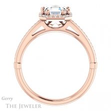 14k Rose Gold Asscher Cut Forever One Engagement Ring Setting #GTJ1195-asscher-fo-r 2 14k Rose Gold Asscher Cut Forever One Engagement Ring Setting #GTJ1195-asscher-fo-r
