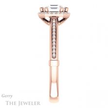 14k Rose Gold Asscher Cut Forever One Engagement Ring Setting #GTJ1195-asscher-fo-r 3 14k Rose Gold Asscher Cut Forever One Engagement Ring Setting #GTJ1195-asscher-fo-r