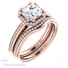 14k Rose Gold Asscher Cut Forever One Engagement Ring Setting #GTJ1195-asscher-fo-r 6 14k Rose Gold Asscher Cut Forever One Engagement Ring Setting #GTJ1195-asscher-fo-r