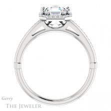 14k White Gold Asscher Cut Forever One Engagement Ring Setting #GTJ1195-asscher-fo-w 2 14k White Gold Asscher Cut Forever One Engagement Ring Setting #GTJ1195-asscher-fo-w