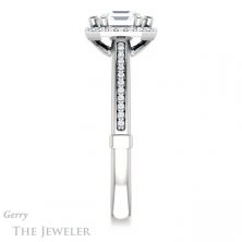 14k White Gold Asscher Cut Forever One Engagement Ring Setting #GTJ1195-asscher-fo-w 3 14k White Gold Asscher Cut Forever One Engagement Ring Setting #GTJ1195-asscher-fo-w