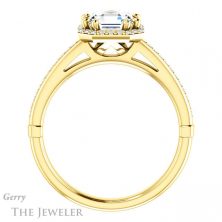 14k Yellow Gold Asscher Cut Forever One Engagement Ring Setting #GTJ1195-asscher-fo-y