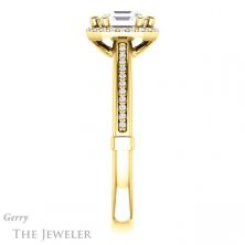 14k Yellow Gold Asscher Cut Forever One Engagement Ring Setting #GTJ1195-asscher-fo-y