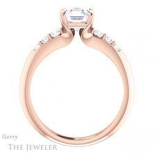 14k Rose Gold Asscher Cut Forever One Engagement Ring Setting #GTJ1196-asscher-fo-r