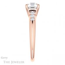 14k Rose Gold Asscher Cut Forever One Engagement Ring Setting #GTJ1196-asscher-fo-r
