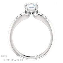 14k White Gold Asscher Cut Forever One Engagement Ring Setting #GTJ1196-asscher-fo-w