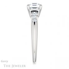 14k White Gold Asscher Cut Forever One Engagement Ring Setting #GTJ1196-asscher-fo-w