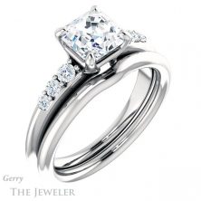 14k White Gold Asscher Cut Forever One Engagement Ring Setting #GTJ1196-asscher-fo-w