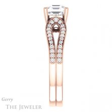 14k Rose Gold Asscher Cut Forever One Engagement Ring Setting #GTJ1198-asscher-fo-r