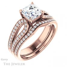 14k Rose Gold Asscher Cut Forever One Engagement Ring Setting #GTJ1198-asscher-fo-r
