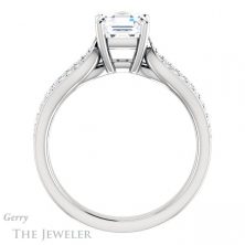 14k White Gold Asscher Cut Forever One Engagement Ring Setting #GTJ1198-asscher-fo-w