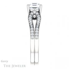 14k White Gold Asscher Cut Forever One Engagement Ring Setting #GTJ1198-asscher-fo-w
