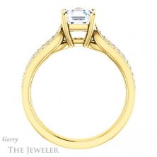 14k Yellow Gold Asscher Cut Forever One Engagement Ring Setting #GTJ1198-asscher-fo-y