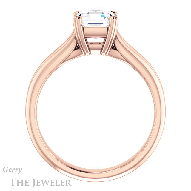 14k Rose Gold Asscher Cut Forever One Engagement Ring Setting #GTJ1200-asscher-fo-r
