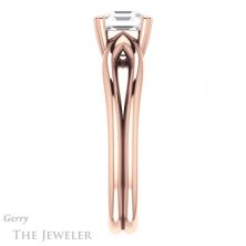 14k Rose Gold Asscher Cut Forever One Engagement Ring Setting #GTJ1200-asscher-fo-r
