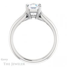 14k White Gold Asscher Cut Forever One Engagement Ring Setting #GTJ1200-asscher-fo-w