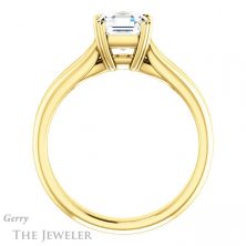 14k Yellow Gold Asscher Cut Forever One Engagement Ring Setting #GTJ1200-asscher-fo-y