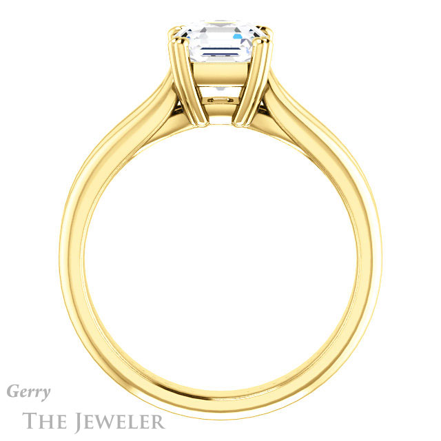 14k Yellow Gold Asscher Cut Forever One Engagement Ring Setting #GTJ1200-asscher-fo-y