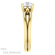 14k Yellow Gold Asscher Cut Forever One Engagement Ring Setting #GTJ1200-asscher-fo-y