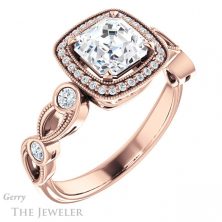 14k Rose Gold Asscher Cut Forever One Engagement Ring Setting #GTJ1201-asscher-fo-r 4 14k Rose Gold Asscher Cut Forever One Engagement Ring Setting #GTJ1201-asscher-fo-r