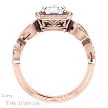 14k Rose Gold Asscher Cut Forever One Engagement Ring Setting #GTJ1201-asscher-fo-r 2 14k Rose Gold Asscher Cut Forever One Engagement Ring Setting #GTJ1201-asscher-fo-r