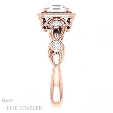 14k Rose Gold Asscher Cut Forever One Engagement Ring Setting #GTJ1201-asscher-fo-r 3 14k Rose Gold Asscher Cut Forever One Engagement Ring Setting #GTJ1201-asscher-fo-r