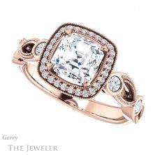 14k Rose Gold Asscher Cut Forever One Engagement Ring Setting #GTJ1201-asscher-fo-r 5 14k Rose Gold Asscher Cut Forever One Engagement Ring Setting #GTJ1201-asscher-fo-r