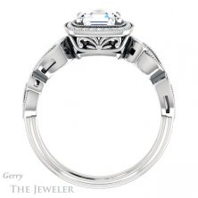 14k White Gold Asscher Cut Forever One Engagement Ring Setting #GTJ1201-asscher-fo-w