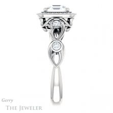 14k White Gold Asscher Cut Forever One Engagement Ring Setting #GTJ1201-asscher-fo-w