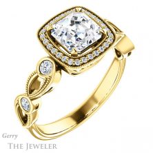 14k Yellow Gold Asscher Cut Forever One Engagement Ring Setting #GTJ1201-asscher-fo-y 4 14k Yellow Gold Asscher Cut Forever One Engagement Ring Setting #GTJ1201-asscher-fo-y