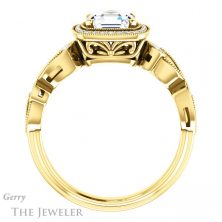 14k Yellow Gold Asscher Cut Forever One Engagement Ring Setting #GTJ1201-asscher-fo-y 2 14k Yellow Gold Asscher Cut Forever One Engagement Ring Setting #GTJ1201-asscher-fo-y