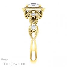 14k Yellow Gold Asscher Cut Forever One Engagement Ring Setting #GTJ1201-asscher-fo-y 3 14k Yellow Gold Asscher Cut Forever One Engagement Ring Setting #GTJ1201-asscher-fo-y