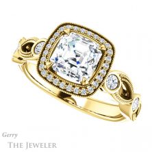 14k Yellow Gold Asscher Cut Forever One Engagement Ring Setting #GTJ1201-asscher-fo-y 5 14k Yellow Gold Asscher Cut Forever One Engagement Ring Setting #GTJ1201-asscher-fo-y