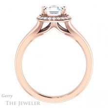 14k Rose Gold Asscher Cut Forever One Engagement Ring Setting #GTJ1202-asscher-fo-r