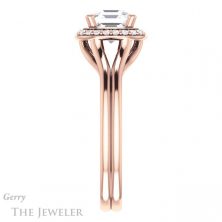 14k Rose Gold Asscher Cut Forever One Engagement Ring Setting #GTJ1202-asscher-fo-r